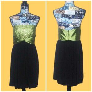 JESSICA McCLINTOCK GUNNE SAX Sequin Bubble Hem Dress Empire Waist Strapless 11